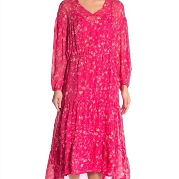 Free People Raspberry Boho Dress w/slip - Picture 4 of 6